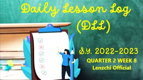 Daily Lesson Log Dll For Grade 3 Quarter 2 Week 8 Youtube