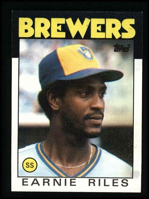 Amazon 1986 Topps 398 Earnie Riles Milwaukee Brewers Baseball