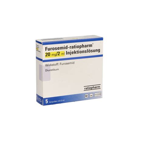 Furosemid Ratiopharm 20 Mg 2 Ml Iniecto Lsg Ampullen 5 Stk