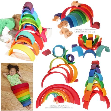 Amazon Grimm S Extra Large 12 Piece Rainbow Stacker Wooden