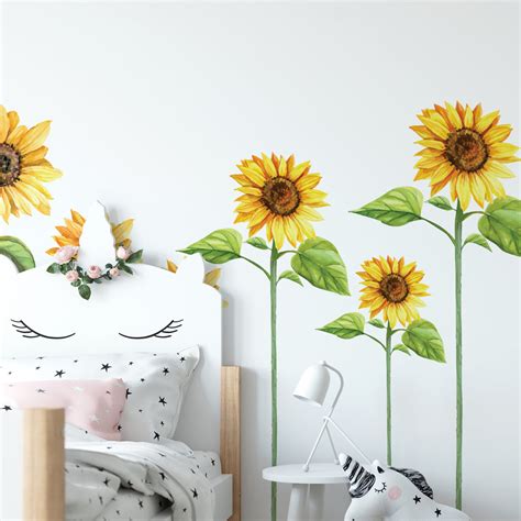 Sunflower Wall Sticker Pack – Red Panda Wall Stickers