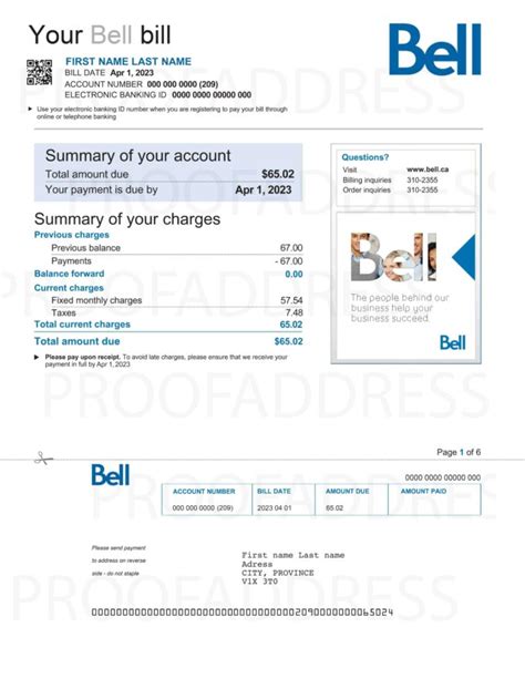 Order Editing Utility Bill Bell Instant Delivery Custom Info