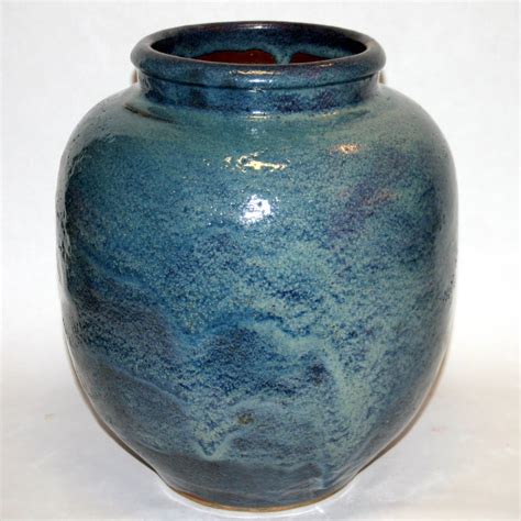 Shigaraki Vase With Naokata Or Blue Souffle Glaze At 1stdibs