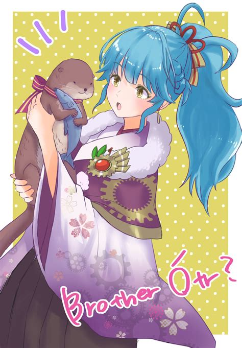 Safebooru 1girl O Animal Bangs Blue Hair Braid Earrings Eyebrows