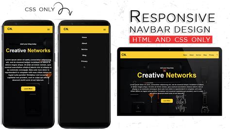 Responsive and attractive navbar design with html and css only ...