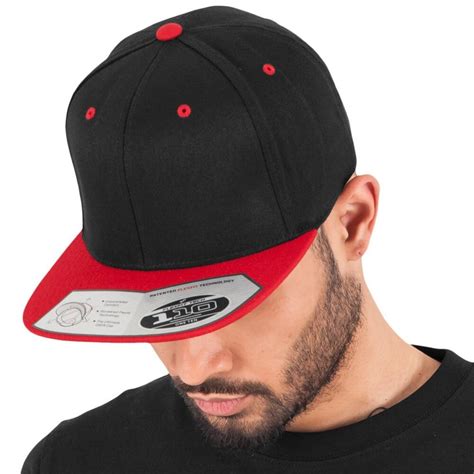 Yupoong Flexfit 110 Fitted Snapback Cap Blackred Online Shop Für C