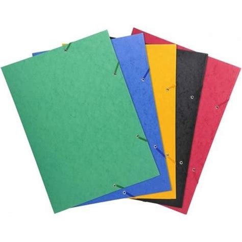 Paq 5 Carpeta A3 Gomas Y Solapas Carton Lustrado Colores Surtidos Con