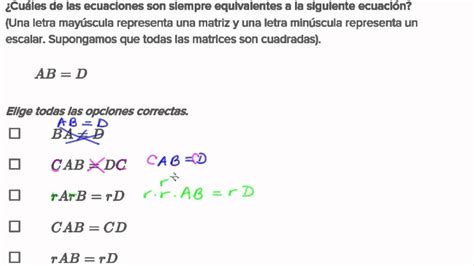 Expresiones Equivalentes De Matrices Youtube