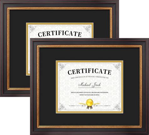 Frametory 7x9 Diploma Frame With Blackgold Double Mat