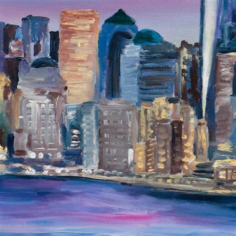 New York City Original Large Oil Painting 60x30 - Etsy