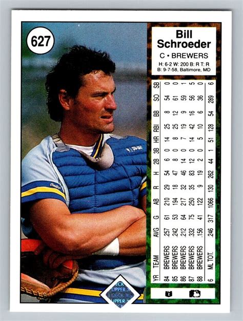 Bill Schroeder Upper Deck B Milwaukee Brewers Ebay