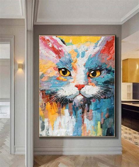 Cat Abstract Painting By Jingshen You Saatchi Art