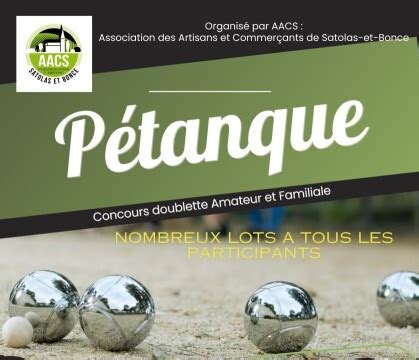 Concours de pétanque Mairie Satolas et Bonce