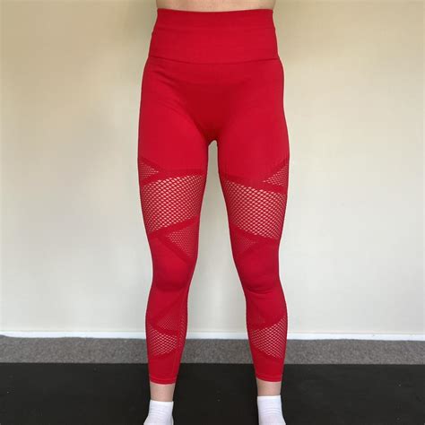 Fabletics Womens Red Leggings Depop