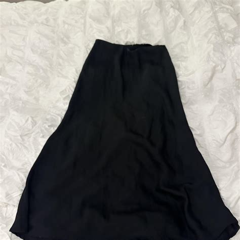 Black Satin Midi Skirt Too Small For Me Depop