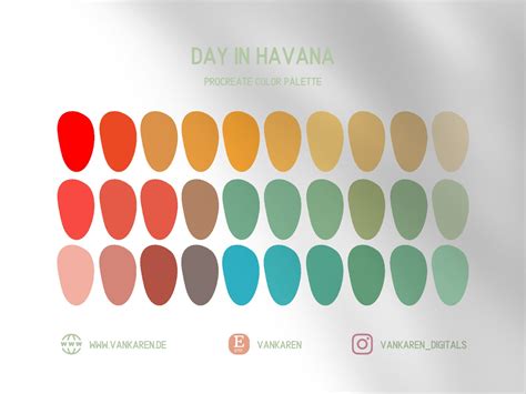 Day in Havana Color Palette for Procreate Ipad Iphone - Etsy