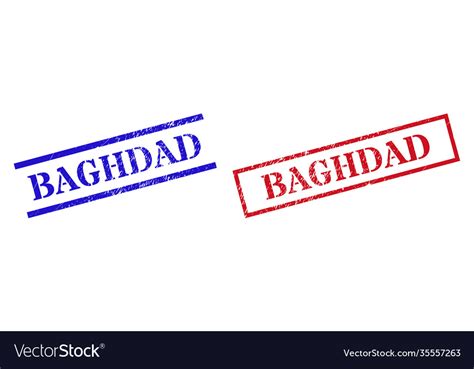 Baghdad Grunge Rubber Stamp Seals With Rectangle Vector Image