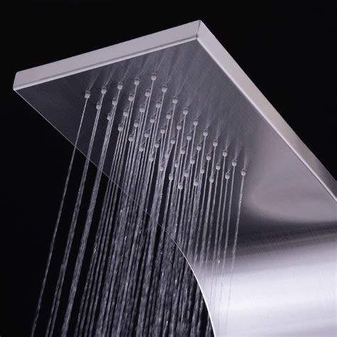 Elloandallo Stainless Steel Shower Panel Tower System Led Rainfall