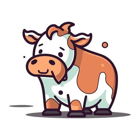 Una Linda Vaca De Dibujos Animados Ilustraci N Vectorial De Un Lindo