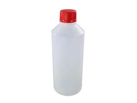 Botella de plástico reciclable con tapón rojo 1 litro boca D35 color