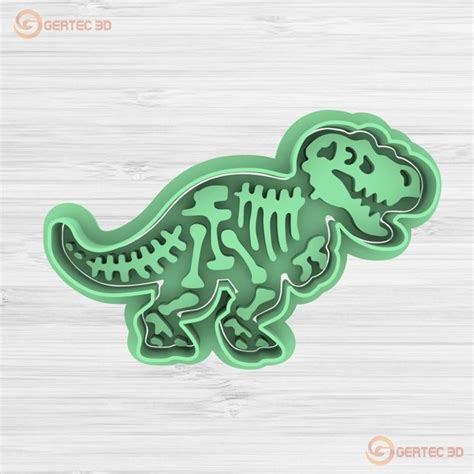 ESQUELETO FÓSIL DINOSAURIO D2 Cortante Stamp