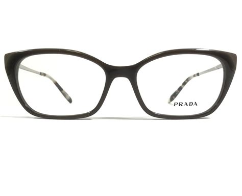 Prada Vpr X C O Eyeglasses Frames Brown Silver Cat Eye Full Rim