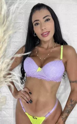 Conjunto Lingerie Neon Bojo Sexy Calcinha Fio Dental Parcelamento