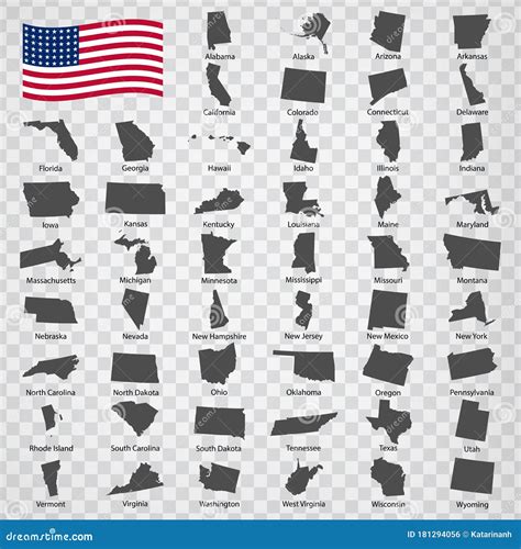 Fifty Maps Stats of USA - Alphabetical Order with Name. Every Single ...