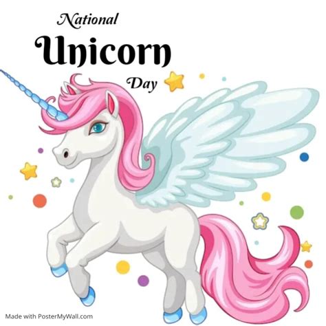 National Unicorn Day Instagram Post Template Postermywall