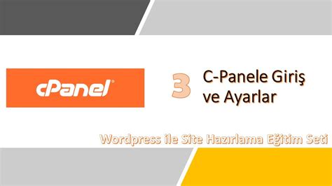 Wordpress In Cpanele Giri Ve Temel Ayarlar Youtube