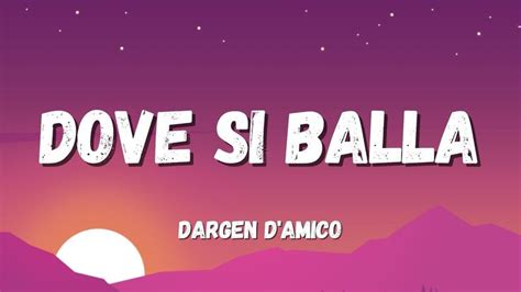 Dargen D Amico Dove Si Balla Testo Lyrics Sanremo Balla