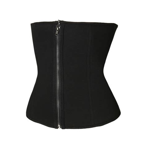 Plus Size Black Front Zipper Double Layer Waist Cincher