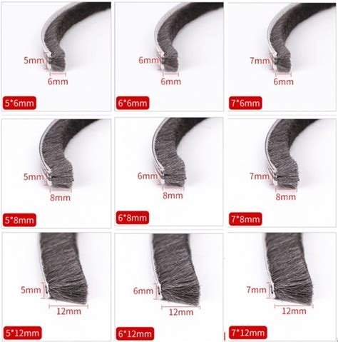 Finned Weather Strip Brush Seal Wool Pile Strip With Triple Fin High