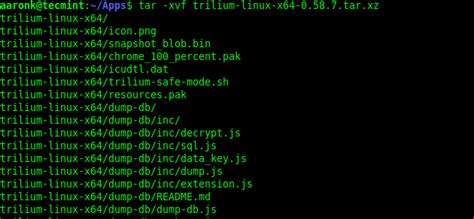 Cómo enumerar y extraer Descomprimir el archivo tar xz en Linux