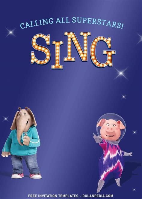 10 Shimmering Sing 2 Movie Birthday Invitation Templates For All Ages