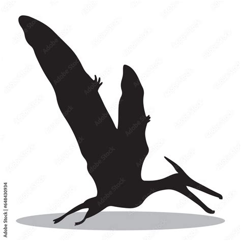 Pterodactyl Silhouette, cute Pterodactyl Vector Silhouette, Cute Pterodactyl cartoon Silhouette ...