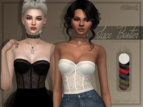 Lace Bustier By Trillyke On Tumblr Lace Bustier Sims 4 Dresses Sims 4