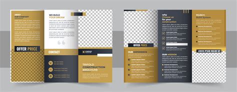 Construction Trifold Brochure Template Design Construction Business