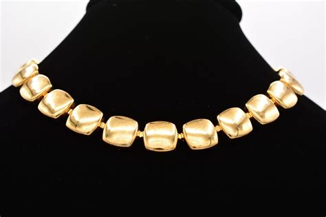 Napier Vintage Collar Necklace Choker Gold Tone Linke Gem