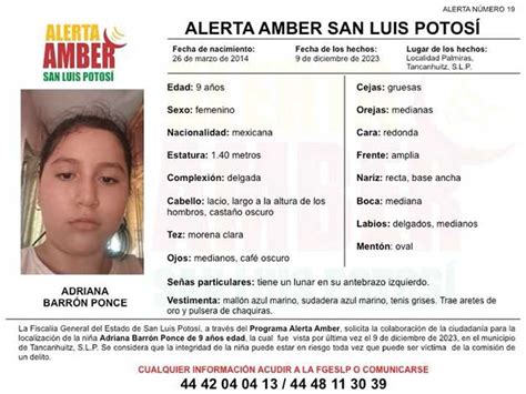 Fiscal A De Slp Activa Alerta Amber Para Localizar A Ni A De A Os En