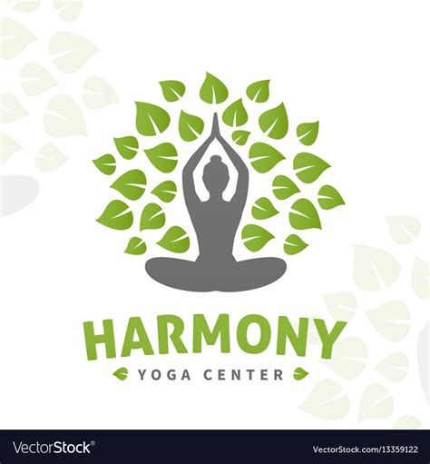 Yoga Tree Logo Concept Harmony Insignia Royalty Free Vector