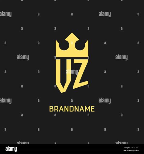 Monogram Vz Logo Shield Crown Shape Elegant And Luxury Initial Logo