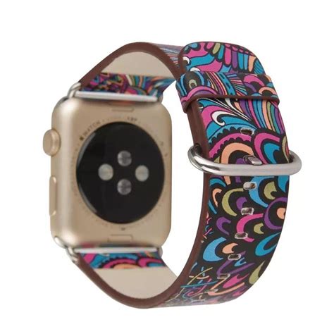 Fancy Paisley Print Leather Bands For Apple Watch Multiple Colors Avai Fancy Bands