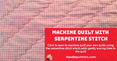 How To Machine Quilt With The Serpentine Stitch