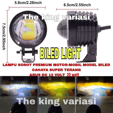 Jual LAMPU SOROT MOTOR LED LASER MODEL BILED DC 20WATT SUPER TERANG