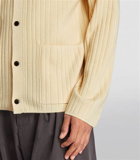 Mens Nanushka Beige Merino Blend Rib Knit Torben Cardigan Harrods