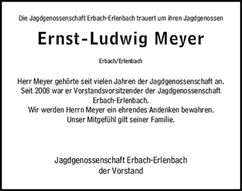 Traueranzeigen Von Ernst Ludwig Meyer Vrm Trauer De