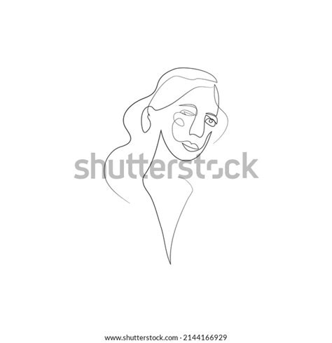 Womens Faces One Line Art Style Stock Vector Royalty Free 2144166929 Shutterstock