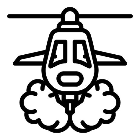 Wildfire Helikopter Symbol Umriss Des Wildfire Helikopter Vektorsymbols