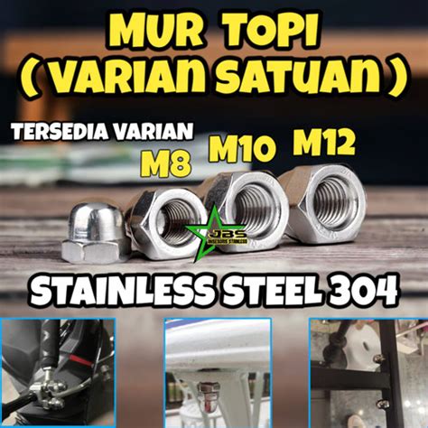 Jual MUR TOPI CUP NUT STAINLESS 304 M8 SS 304 Kab Tangerang